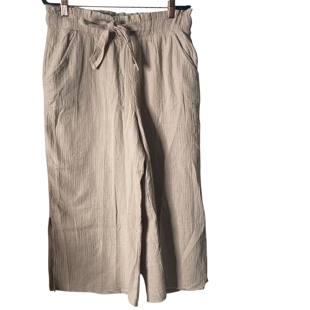 Sincerely Jules Pants Womens Large Beige Wide Leg Lightweight